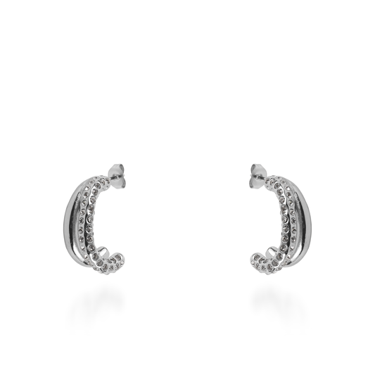 Σκουλαρίκια καρφωτά με ζιργκόν Mar and Mar Phaedra από ανοξείδωτο ατσάλι