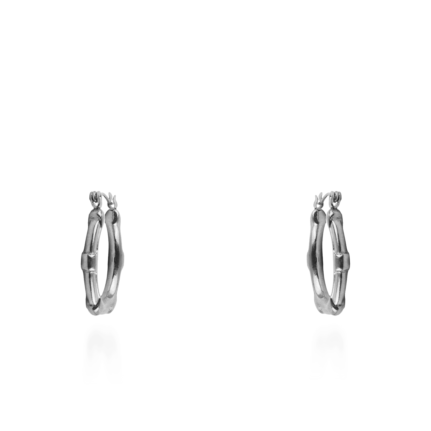 Σκουλαρίκια κρίκοι Mar and Mar Bamboo (Silver) από ανοξείδωτο ατσάλι