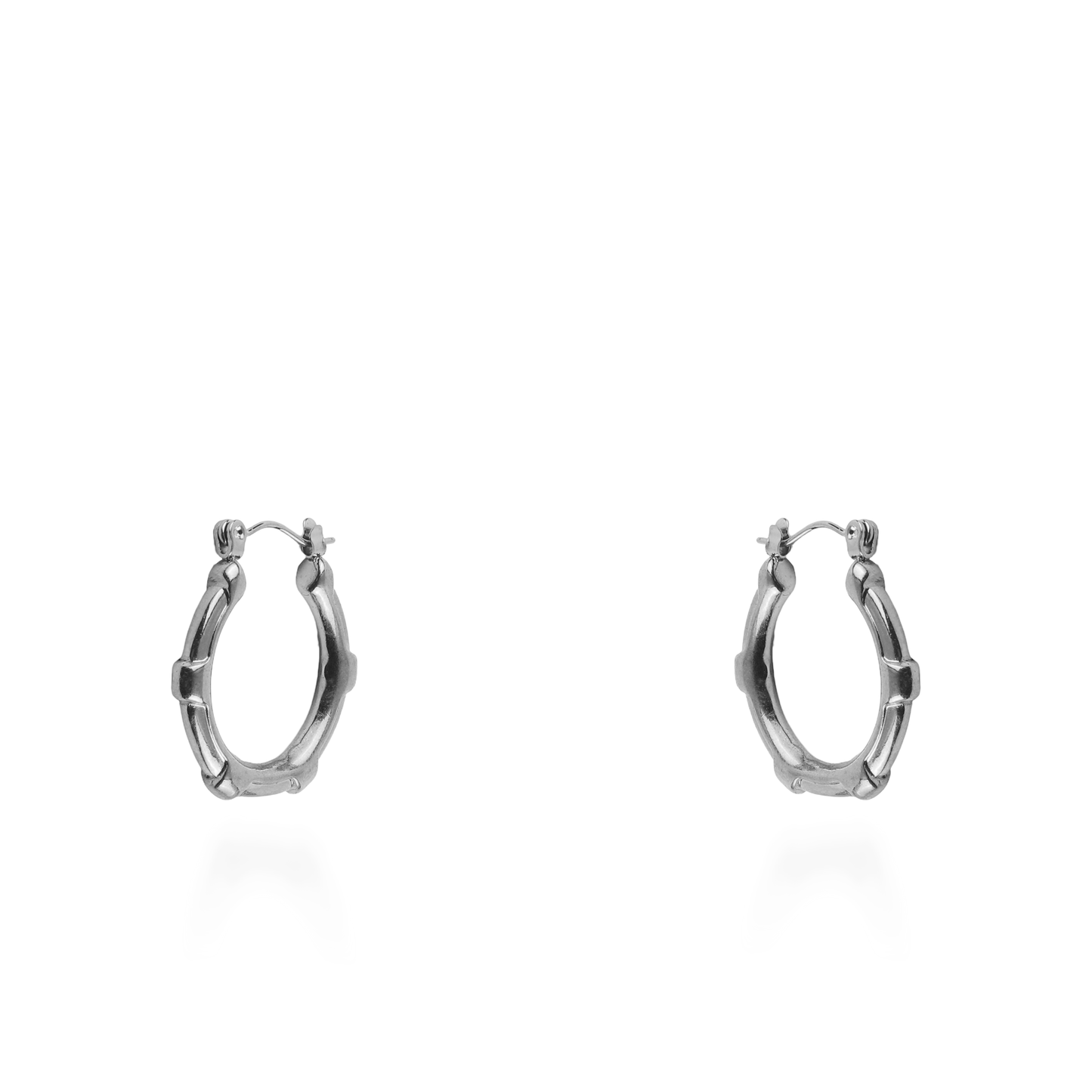 Σκουλαρίκια κρίκοι Mar and Mar Bamboo (Silver) από ανοξείδωτο ατσάλι