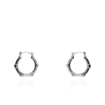 Σκουλαρίκια κρίκοι Mar and Mar Bamboo (Silver) από ανοξείδωτο ατσάλι