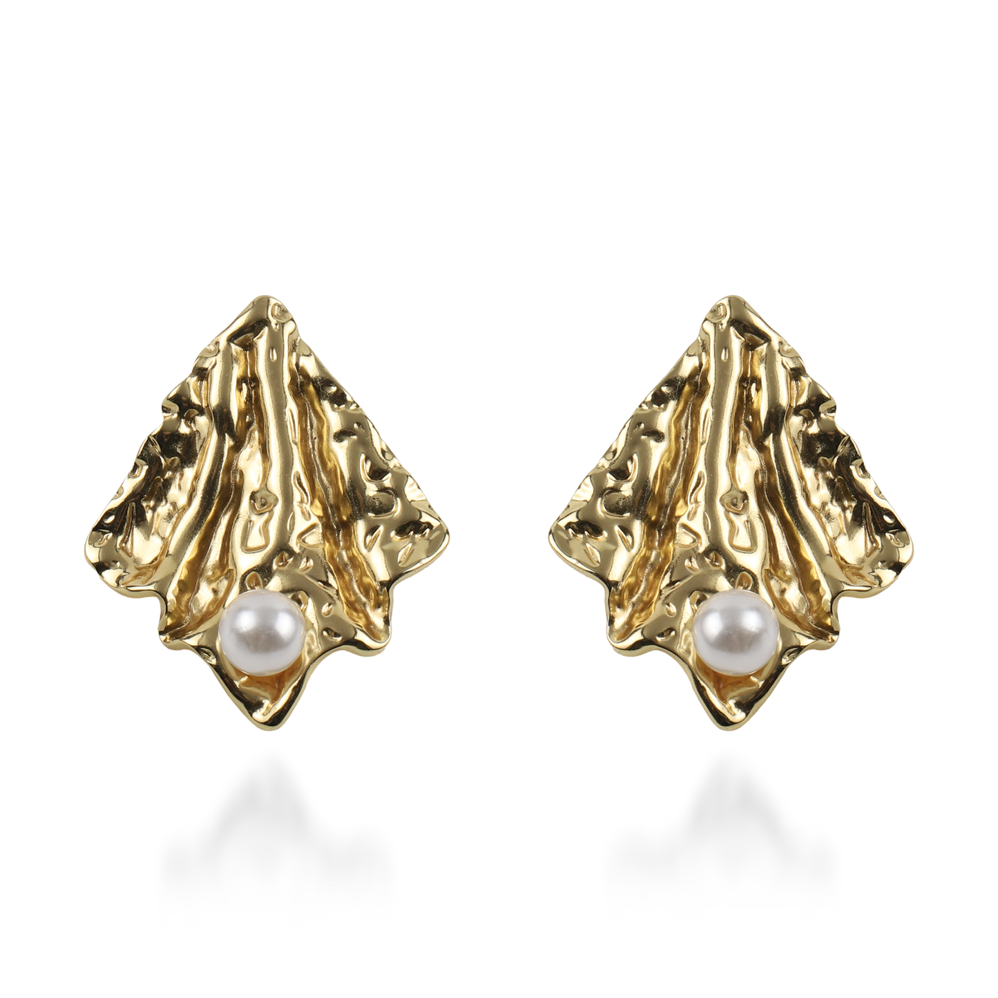 Σκουλαρίκια καρφωτά με πέρλα Mar and Mar Nereis από ανοξείδωτο ατσάλι