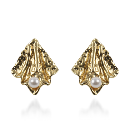 Σκουλαρίκια καρφωτά με πέρλα Mar and Mar Nereis από ανοξείδωτο ατσάλι