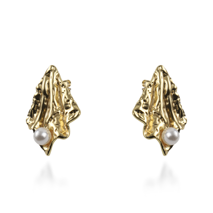 Σκουλαρίκια καρφωτά με πέρλα Mar and Mar Nereis από ανοξείδωτο ατσάλι