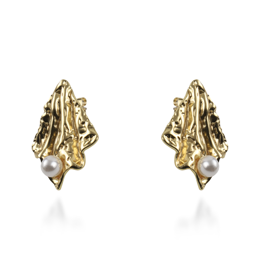 Σκουλαρίκια καρφωτά με πέρλα Mar and Mar Nereis από ανοξείδωτο ατσάλι