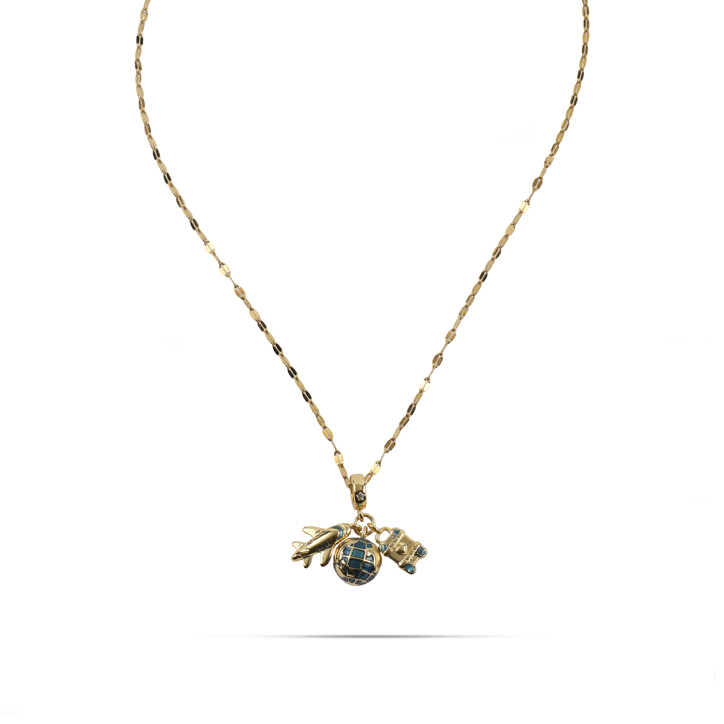 Κολιέ με traveler's charms Mar and Mar Travel II από ανοξείδωτο ατσάλι