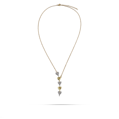 Κολιέ με καρδούλες και πέτρες ζιργκόν Mar and Mar Amaris από ανοξείδωτο ατσάλι