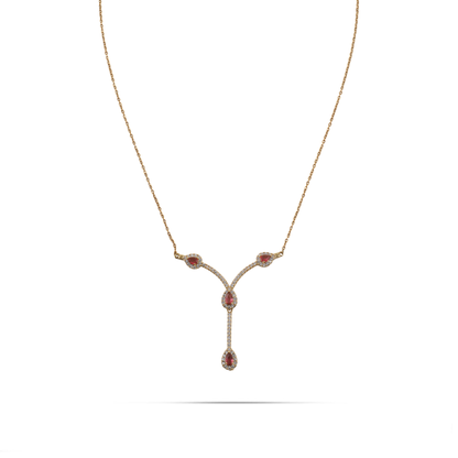 Κολιέ με πέτρες ζιργκόν Mar and Mar Rubyana από ανοξείδωτο ατσάλι