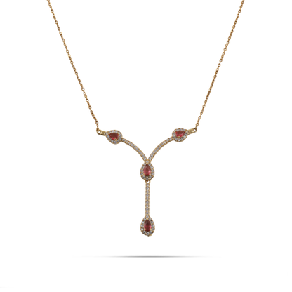 Κολιέ με πέτρες ζιργκόν Mar and Mar Rubyana από ανοξείδωτο ατσάλι