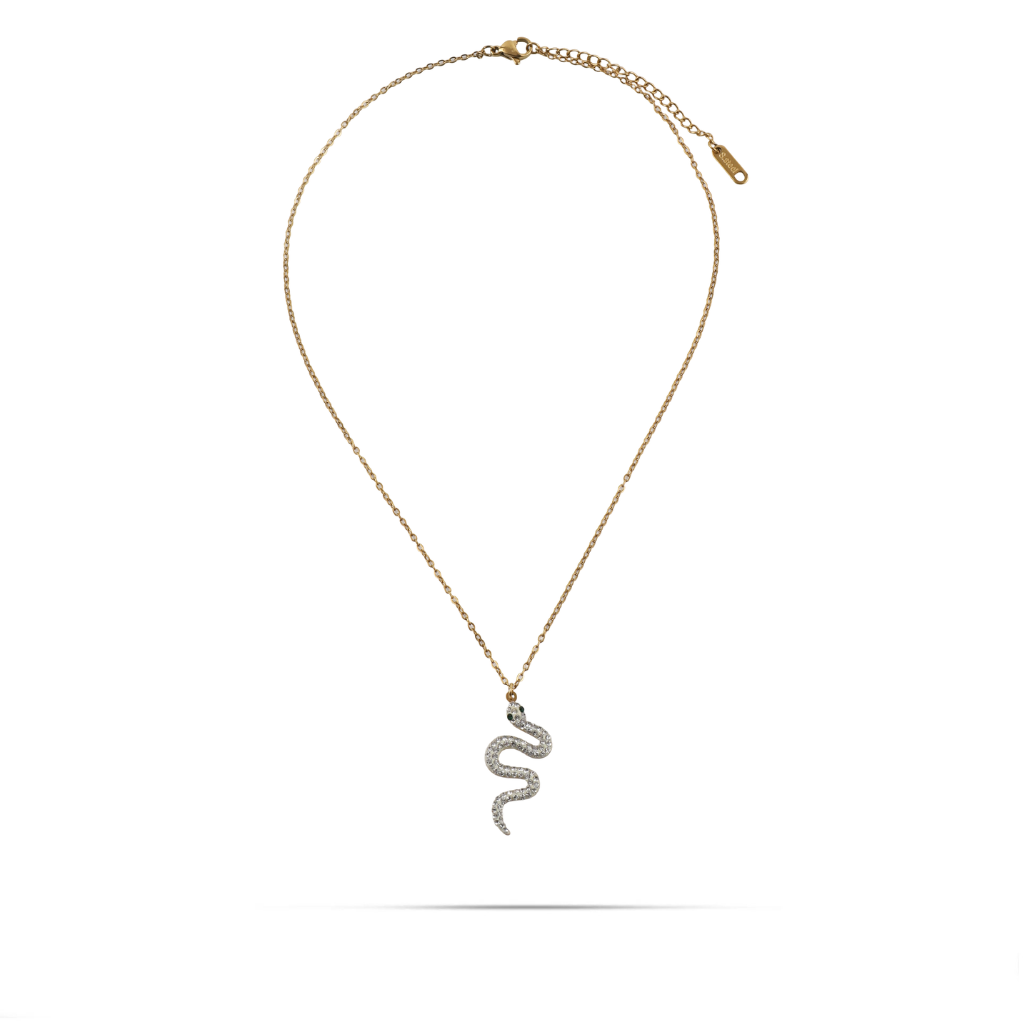 Κολιέ φίδι με πέτρες ζιργκόν Mar and Mar Serpens από ανοξείδωτο ατσάλι
