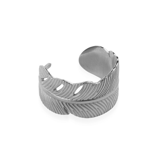 Γυναικείο δαχτυλίδι Mar and Mar Feather (Silver) από ανοξείδωτο ατσάλι