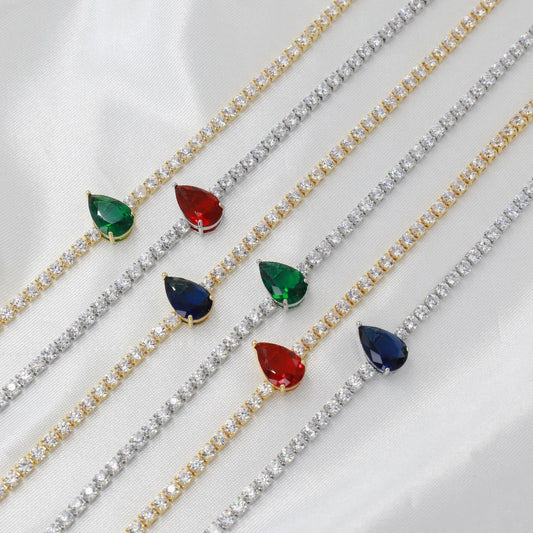 Κολιέ choker με πέτρες ζιργκόν Mar and Mar Renata Tennis από ανοξείδωτο ατσάλι