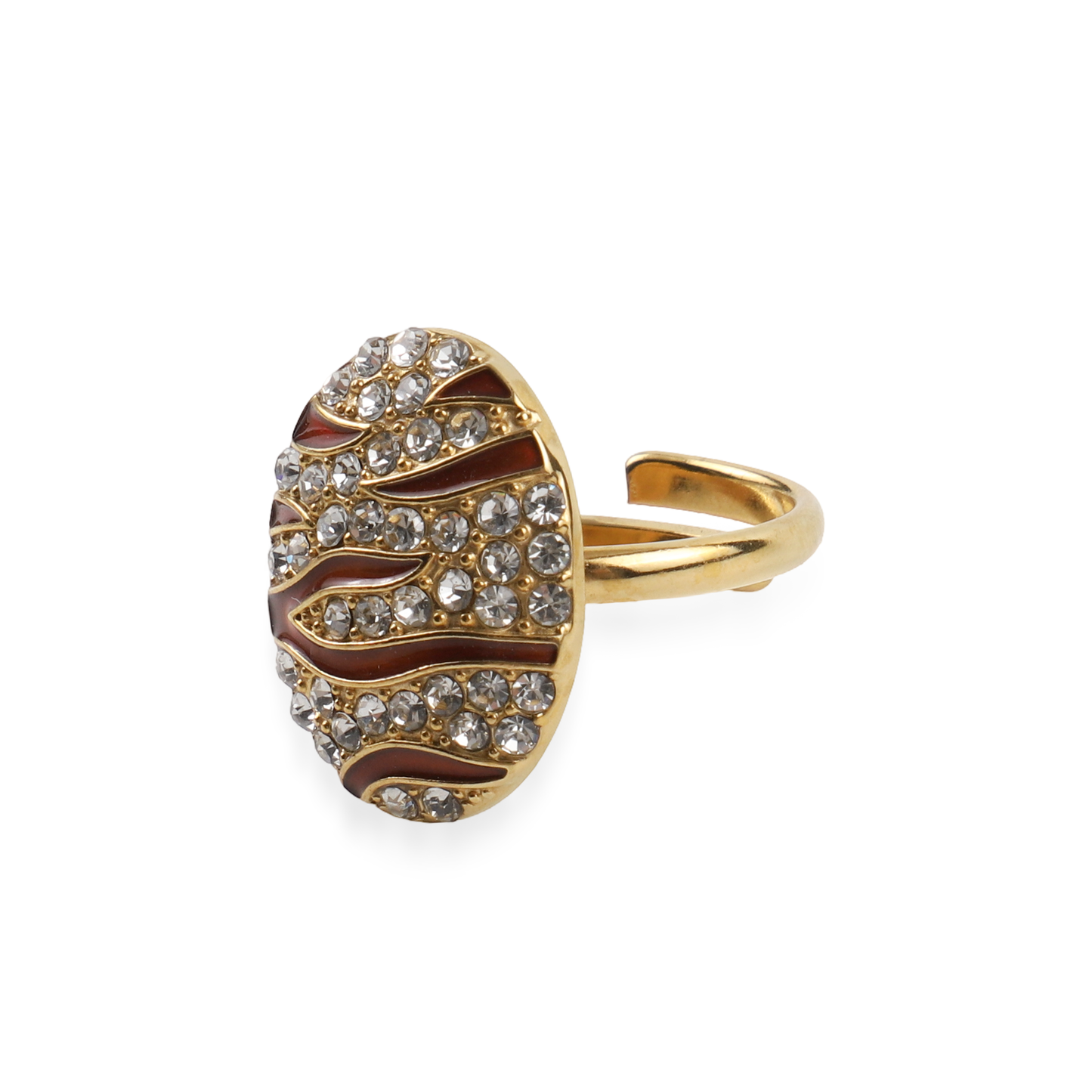 Γυναικείο δαχτυλίδι με πέτρες ζιργκόν Zaya Oval Red από ανοξείδωτο ατσάλι