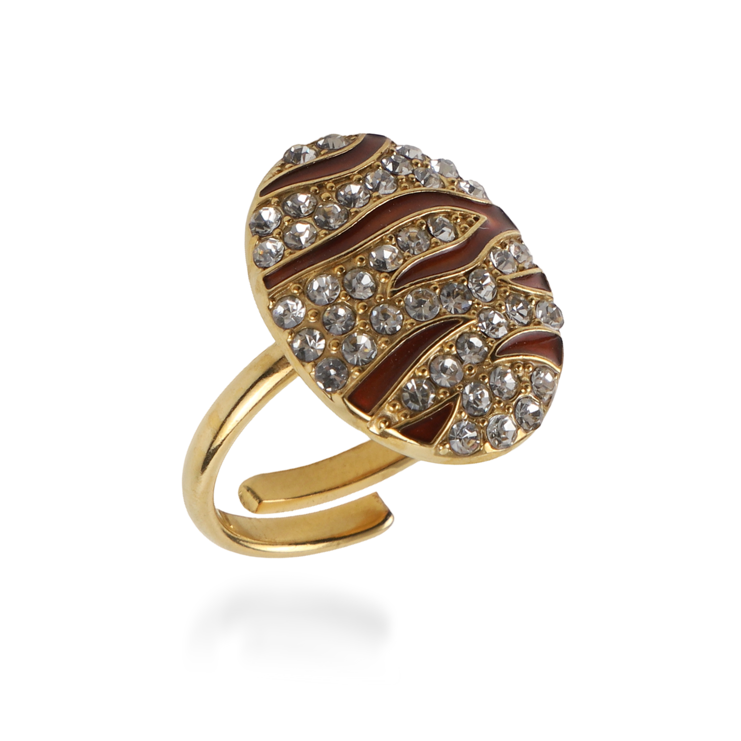 Γυναικείο δαχτυλίδι με πέτρες ζιργκόν Zaya Oval Red από ανοξείδωτο ατσάλι