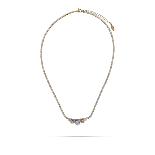 Κολιέ με πέτρες ζιργκόν Mar and Mar Amally από ανοξείδωτο ατσάλι