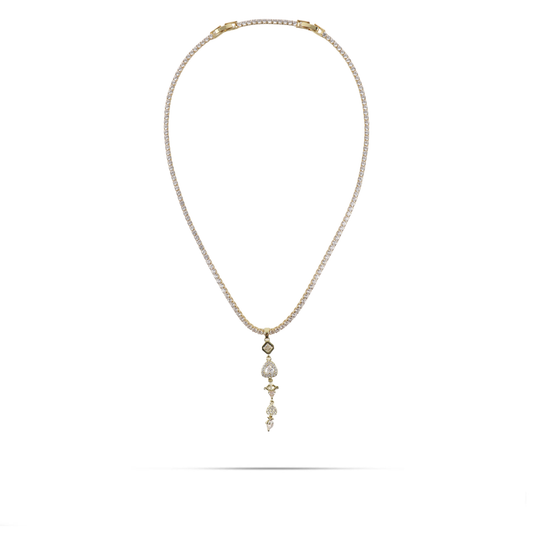 Κολιέ με πέτρες ζιργκόν Mar and Mar Selica από ανοξείδωτο ατσάλι