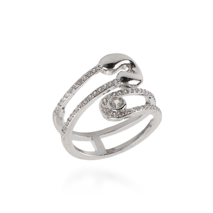 Γυναικείο δαχτυλίδι με πέτρες ζιργκόν Pin Sparkle II (Silver)