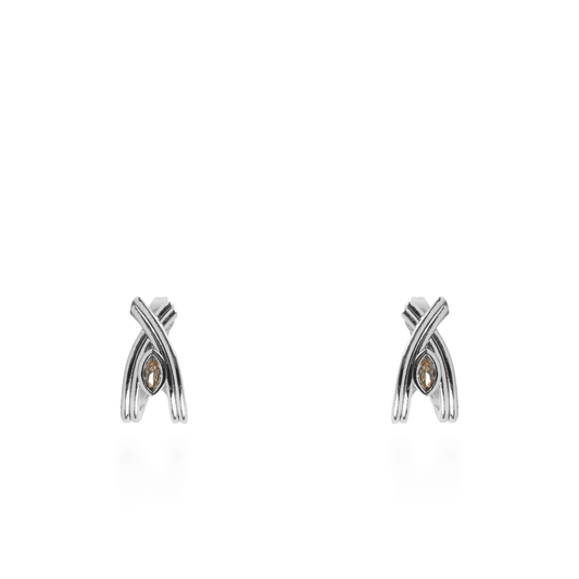 Σκουλαρίκια καρφωτά με ζιργκόν Mar and Mar Alixia (Silver) από ανοξείδωτο ατσάλι