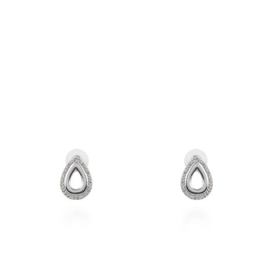 Σκουλαρίκια καρφωτά με ζιργκόν Mar and Mar Devey (Silver)