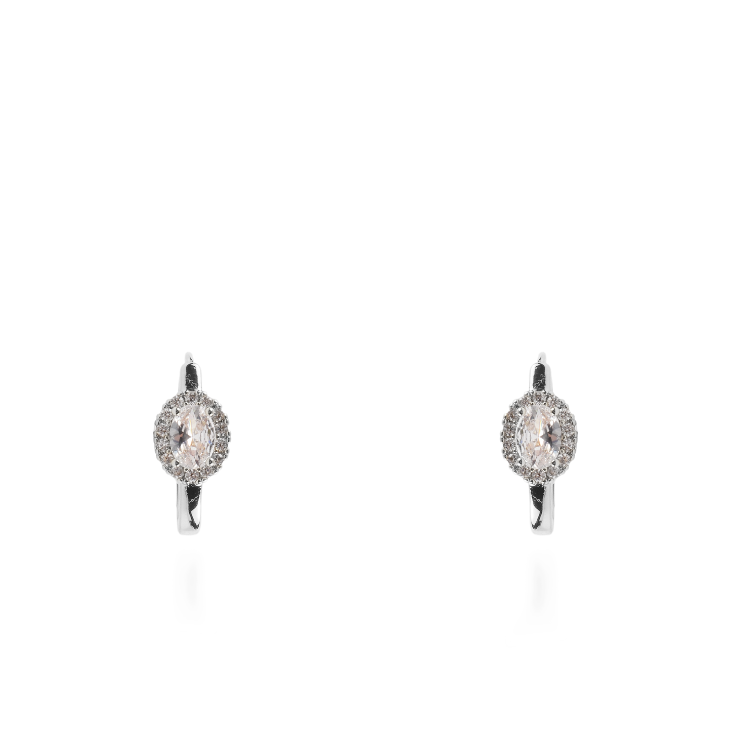 Σκουλαρίκια κρίκοι με ζιργκόν Mar and Mar Iriny (Silver) από ανοξείδωτο ατσάλι