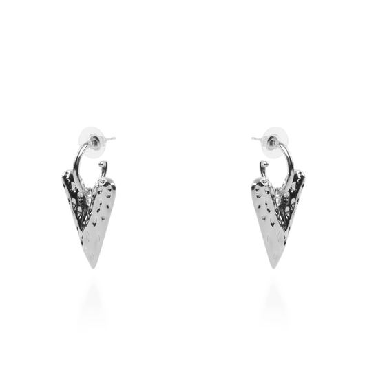 Σκουλαρίκια κρεμαστά με καρδιές Mar and Mar Lovilla (Silver) από ανοξείδωτο ατσάλι