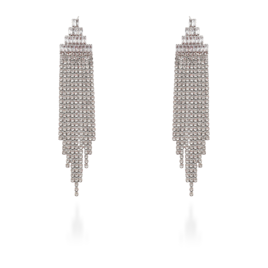Σκουλαρίκια κρεμαστά με ζιργκόν Mar and Mar Stellar (Silver)