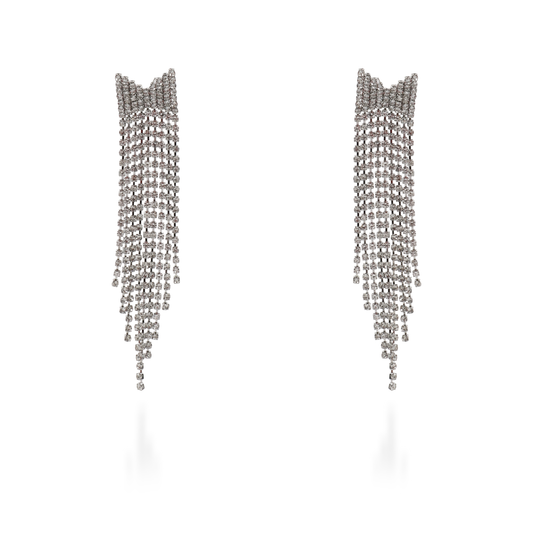 Σκουλαρίκια κρεμαστά με ζιργκόν Mar and Mar Stellar (Silver)