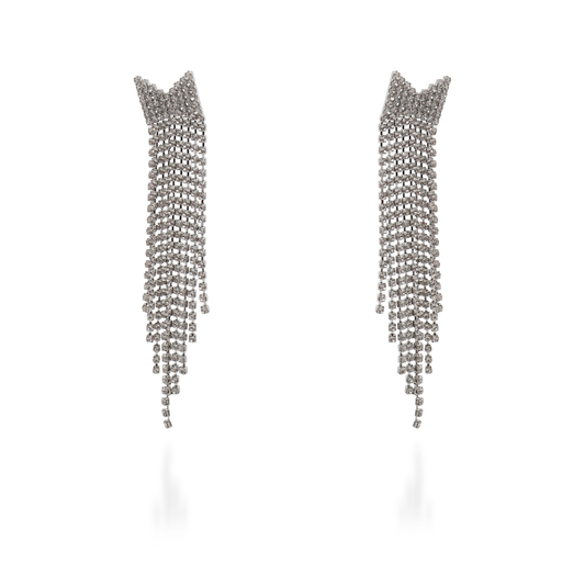 Σκουλαρίκια κρεμαστά με ζιργκόν Mar and Mar Stellar (Silver)