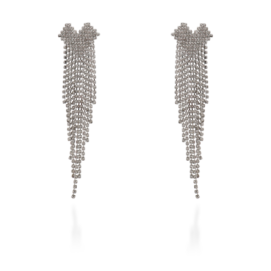 Σκουλαρίκια κρεμαστά με ζιργκόν Mar and Mar Dazzle (Silver)