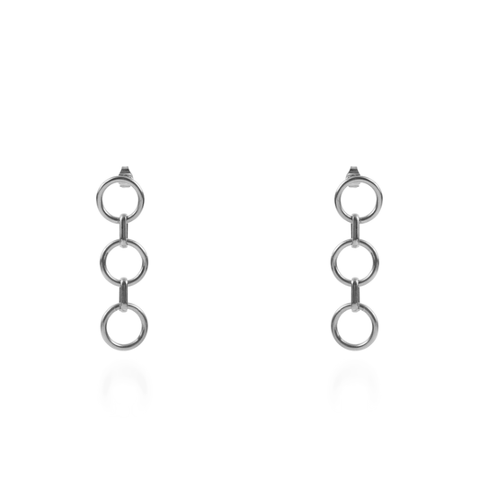 Σκουλαρίκια κρεμαστά Mar and Mar Lavile (Silver) από ανοξείδωτο ατσάλι