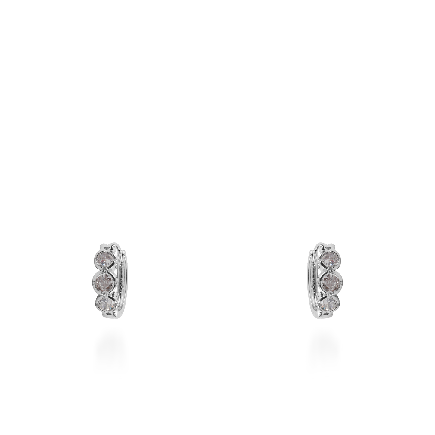 Σκουλαρίκια κρίκοι με ζιργκόν Mar and Mar Trilly (Silver)