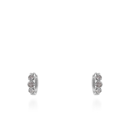 Σκουλαρίκια κρίκοι με ζιργκόν Mar and Mar Trilly (Silver)