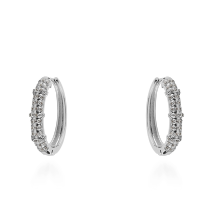 Σκουλαρίκια κρίκοι με ζιργκόν Mar and Mar Cylina (Silver)