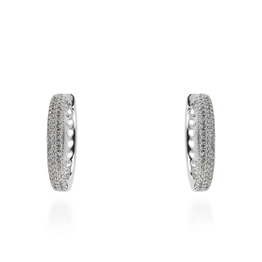 Σκουλαρίκια κρίκοι με ζιργκόν Mar and Mar Iolia (Silver)