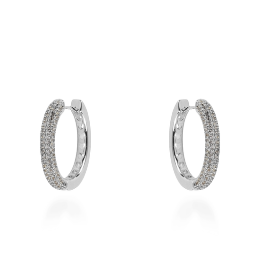 Σκουλαρίκια κρίκοι με ζιργκόν Mar and Mar Iolia (Silver)
