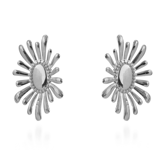 Σκουλαρίκια καρφωτά λουλούδια Mar and Mar Clodia (Silver) από ανοξείδωτο ατσάλι