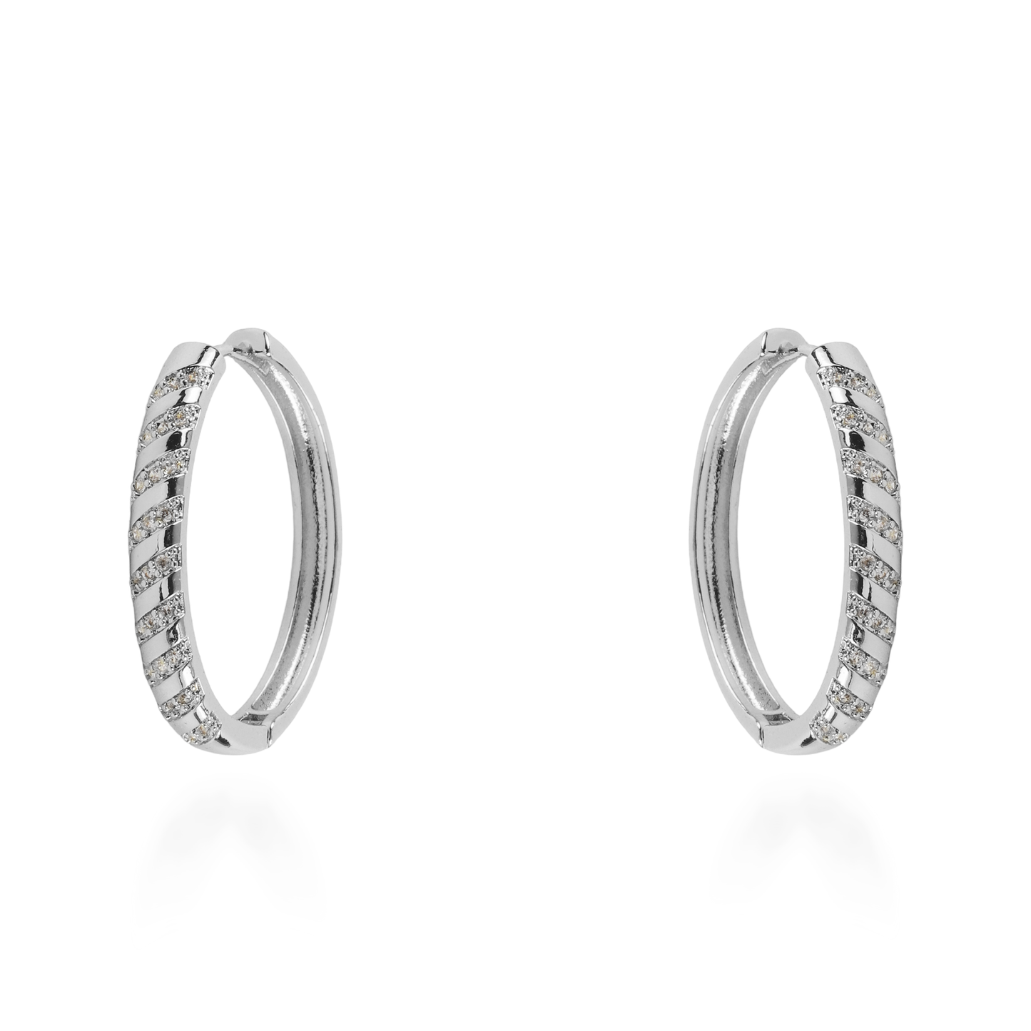 Σκουλαρίκια κρίκοι με ζιργκόν Mar and Mar Amethea (Silver)