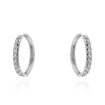 Σκουλαρίκια κρίκοι με ζιργκόν Mar and Mar Amethea (Silver)