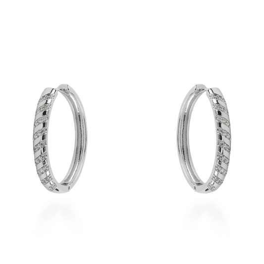 Σκουλαρίκια κρίκοι με ζιργκόν Mar and Mar Amethea (Silver)