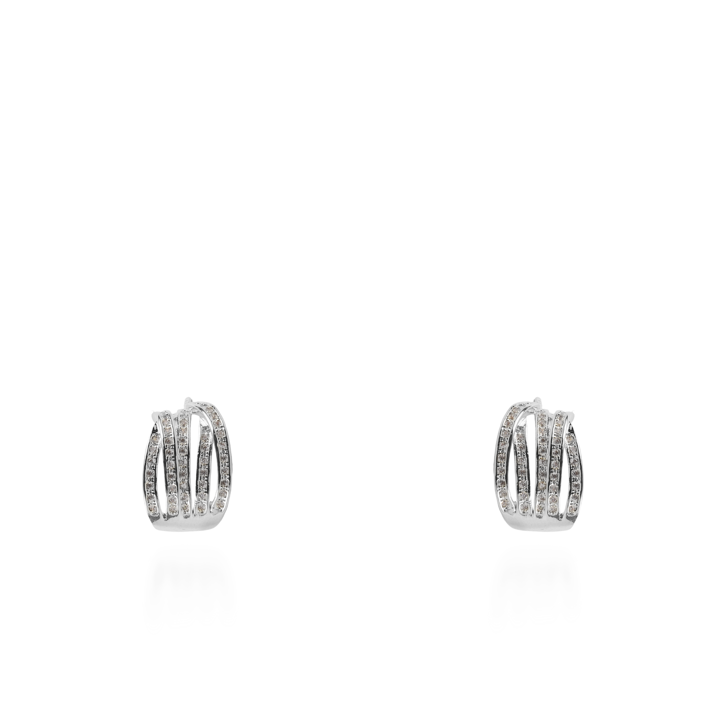 Σκουλαρίκια καρφωτά με ζιργκόν Mar and Mar Athalie (Silver)