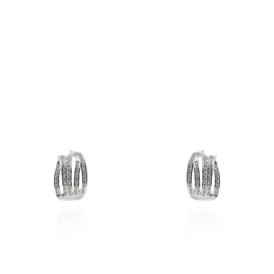 Σκουλαρίκια καρφωτά με ζιργκόν Mar and Mar Athalie (Silver)