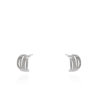 Σκουλαρίκια καρφωτά με ζιργκόν Mar and Mar Athalie (Silver)