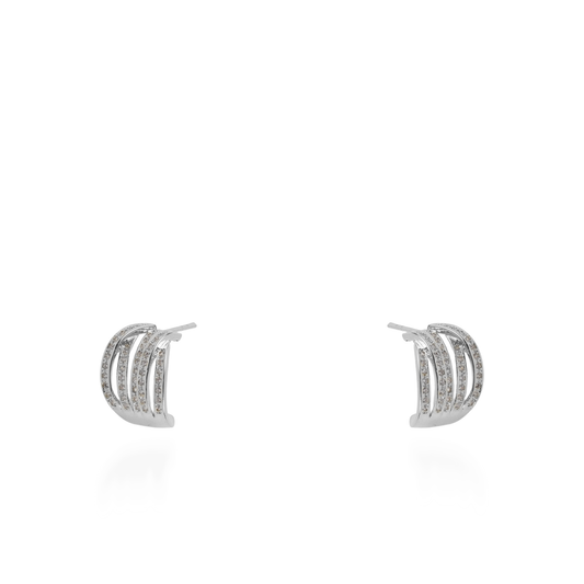 Σκουλαρίκια καρφωτά με ζιργκόν Mar and Mar Athalie (Silver)