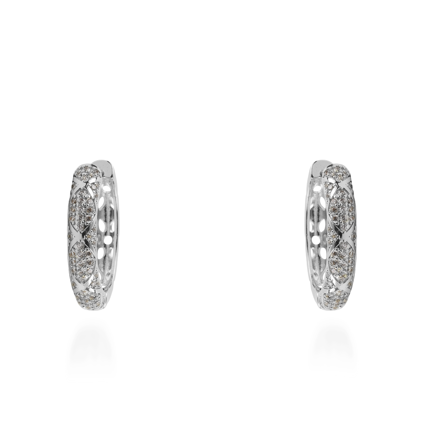 Σκουλαρίκια κρίκοι με ζιργκόν Mar and Mar Theliny (Silver)