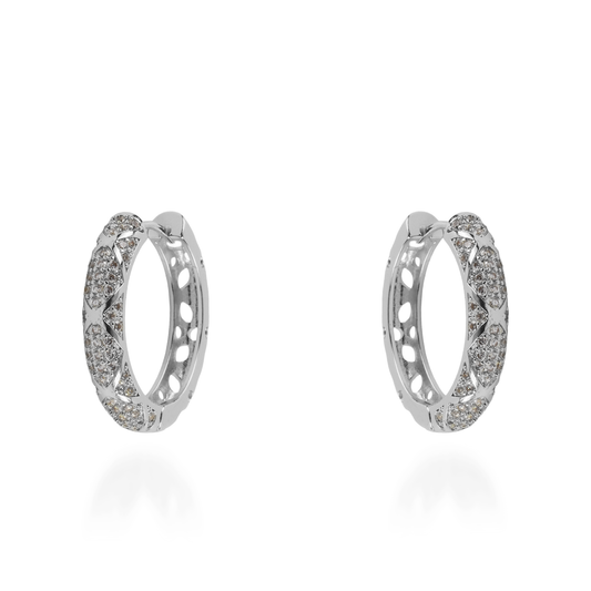 Σκουλαρίκια κρίκοι με ζιργκόν Mar and Mar Theliny (Silver)