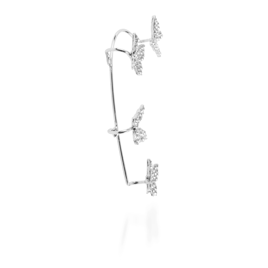 Σκουλαρίκια Cuff με πεταλούδες Mar and Mar Butterfly Silver