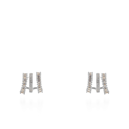 Σκουλαρίκια καρφωτά με ζιργκόν Mar and Mar Elestria (Silver)