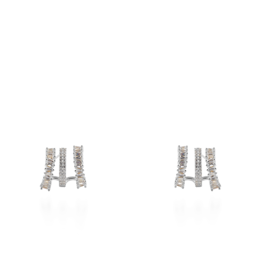Σκουλαρίκια καρφωτά με ζιργκόν Mar and Mar Elestria (Silver)