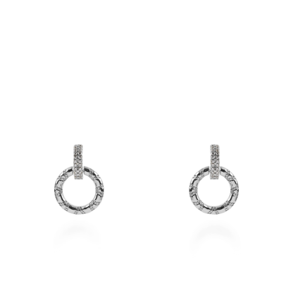 Σκουλαρίκια κρεμαστά με ζιργκόν Mar and Mar Elesy (Silver)