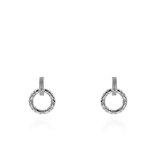 Σκουλαρίκια κρεμαστά με ζιργκόν Mar and Mar Elesy (Silver)