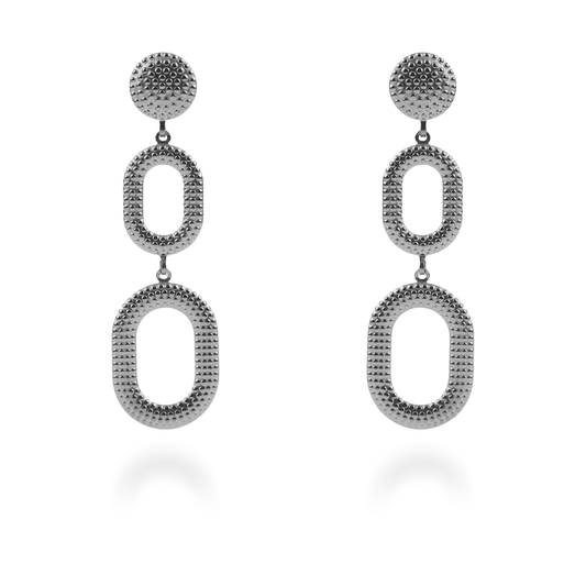 Σκουλαρίκια κρεμαστά Mar and Mar Vinita (Silver) από ανοξείδωτο ατσάλι